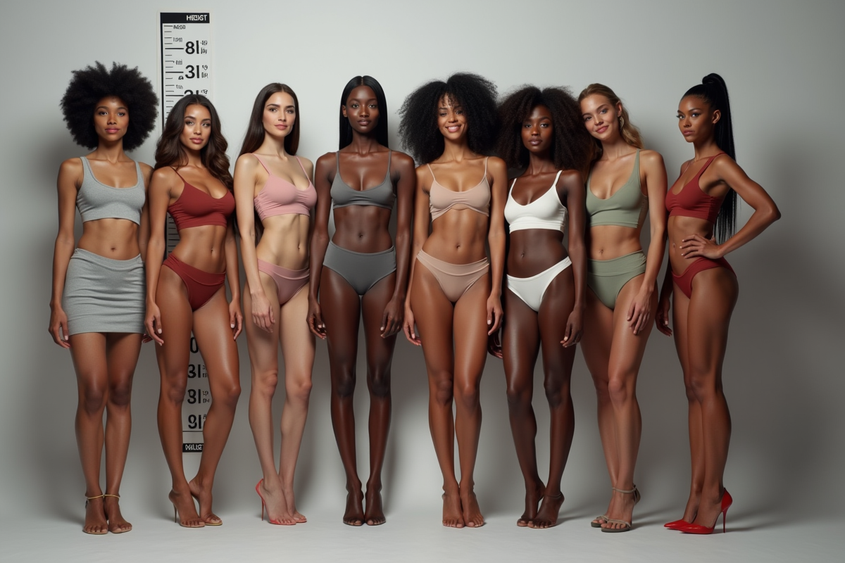Groupe de modèles divers en studio professionnel confiant