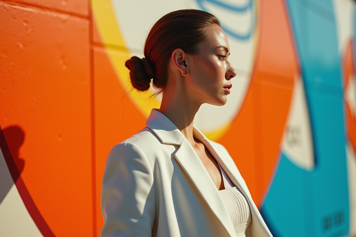 Mannequin moderne portant une tenue inspirée des couleurs Pantone 2025